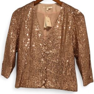 MAJE SEQUINED CROPPED BLAZER